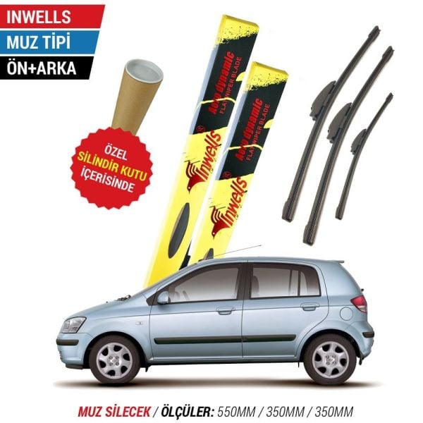Hyundai Getz Ön Arka İnwells Silecek Takımı (2002-2011)