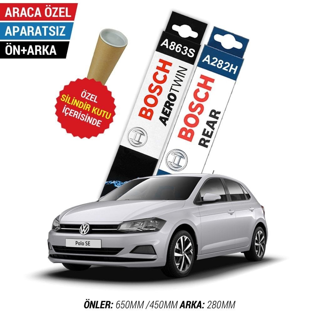 VW Polo Ön Arka Silecek Takımı (2018-2025) Bosch Aerotwin