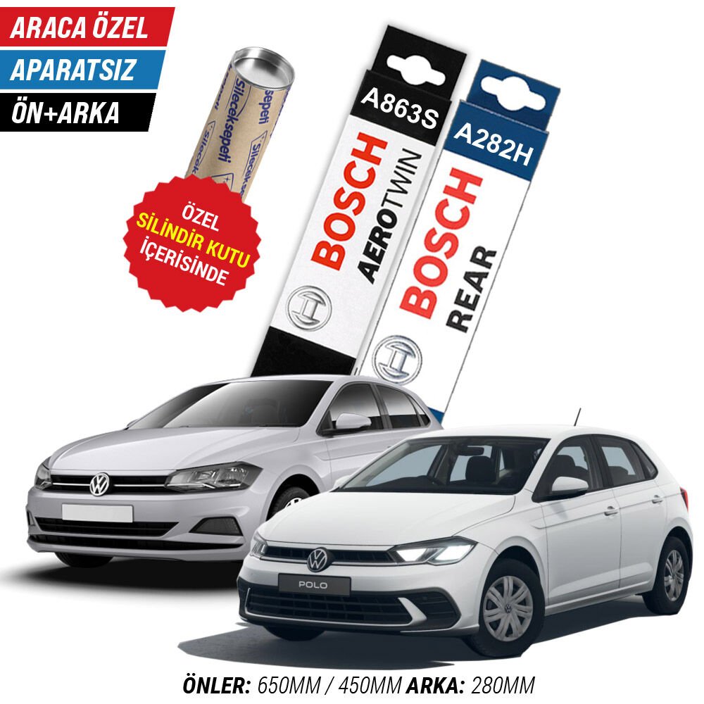 VW Polo Ön Arka Silecek (2018-2025) Bosch Aerotwin
