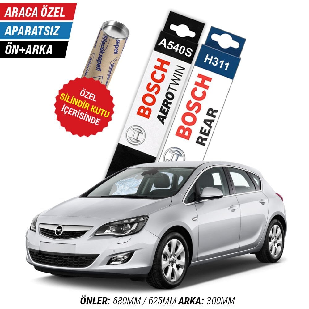 Opel Astra J Ön Arka Silecek (2009-2015) Bosch Aerotwin