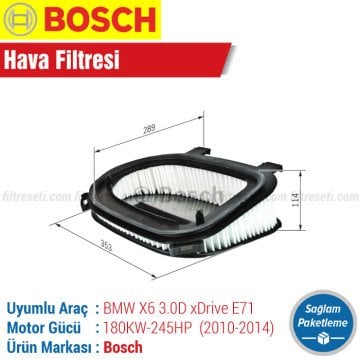 BMW X6 3.0D xDrive E71 Bosch Filtre Bakım Seti (2010-2014)