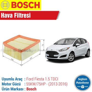 Ford Fiesta 1.5 TDCI Bosch Filtre Bakım Seti (2013-2016) Hava-Yağ-Karbonlu Polen