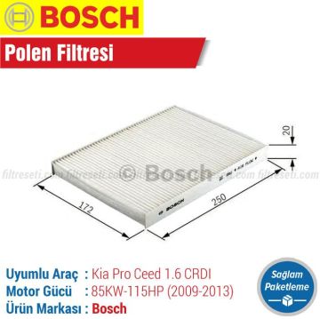 Kia Pro Ceed 1.6 CRDI Bosch Filtre Bakım Seti (2008-2013)