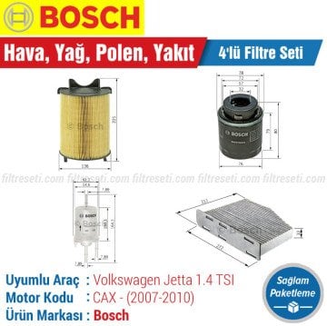 VW Jetta 1.4 TSI Bosch Filtre Bakım Seti (2007-2010) CAX