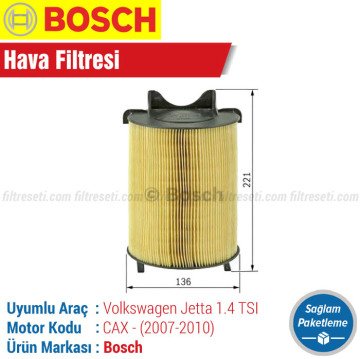 VW Jetta 1.4 TSI Bosch Filtre Bakım Seti (2007-2010) CAX