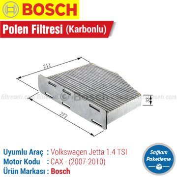 VW Jetta 1.4 TSI Bosch Filtre Bakım Seti (2007-2010) CAX