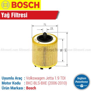 VW Jetta 1.9 TDI Bosch Filtre Bakım Seti (2006-2010)