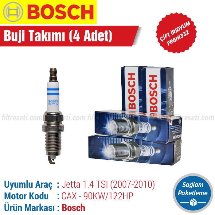 VW Jetta 1.4 TSI Bosch Çift İridyum Buji Takımı (2007-2010)