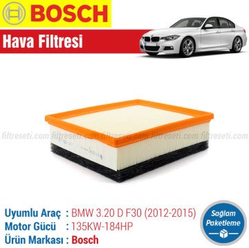 BMW 3.20D F30 Bosch Filtre Bakım Seti (2012-2015) Hava-Yağ-Polen