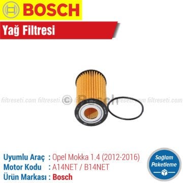 Opel Mokka 1.4 Bosch Filtre Bakım Seti (2012-2016) Hava-Yağ-Standart Polen