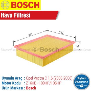 Opel Vectra C 1.6 Bosch Filtre Bakım Seti (2003-2008)