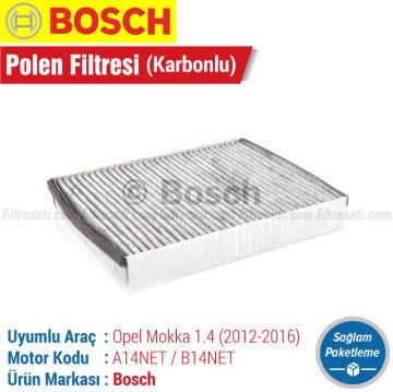 Opel Mokka 1.4 Bosch Filtre Bakım Seti (2012-2016) Hava-Yağ-Karbonlu Polen