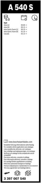 Opel Astra J Silecek (2009-2015) Bosch Aerotwin A540S