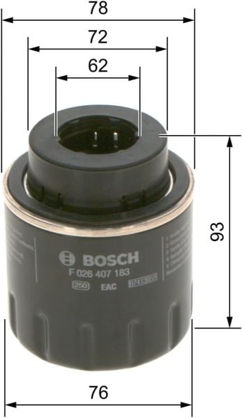 Seat İbiza 1.2 TSI 105HP Bosch Yağ Filtresi (CBZ)
