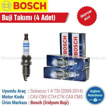 VW Scirocco 1.4 TSI Bosch İridyum Buji Takımı (2009-2014)