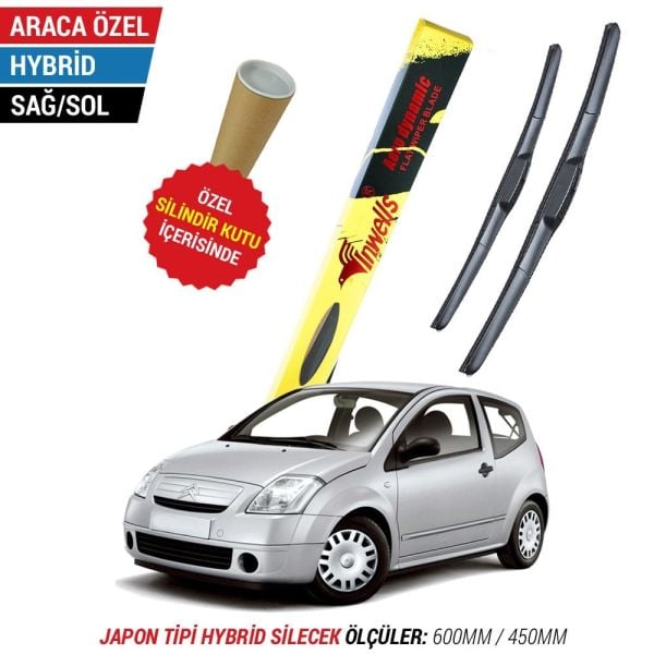 Citroen C2 İnwells Hybrid Silecek Takımı (2003-2008)