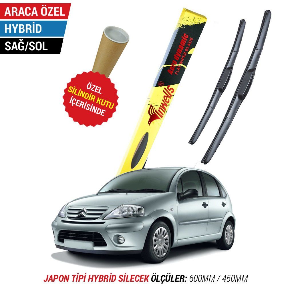 Citroen C3 İnwells Hybrid Silecek Takımı (2002-2009)