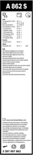 Porsche Panamera Silecek (2017-2021) Bosch Aerotwin A862S