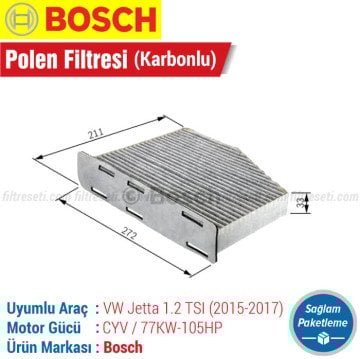 VW Jetta 1.2 TSI Bosch Filtre Bakım Seti (2015-2017) CYV